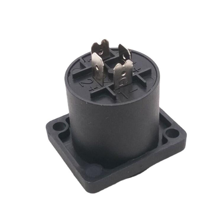 2pcs Speaker Ohm Socket Four-core Plug With Iron Piece - Black