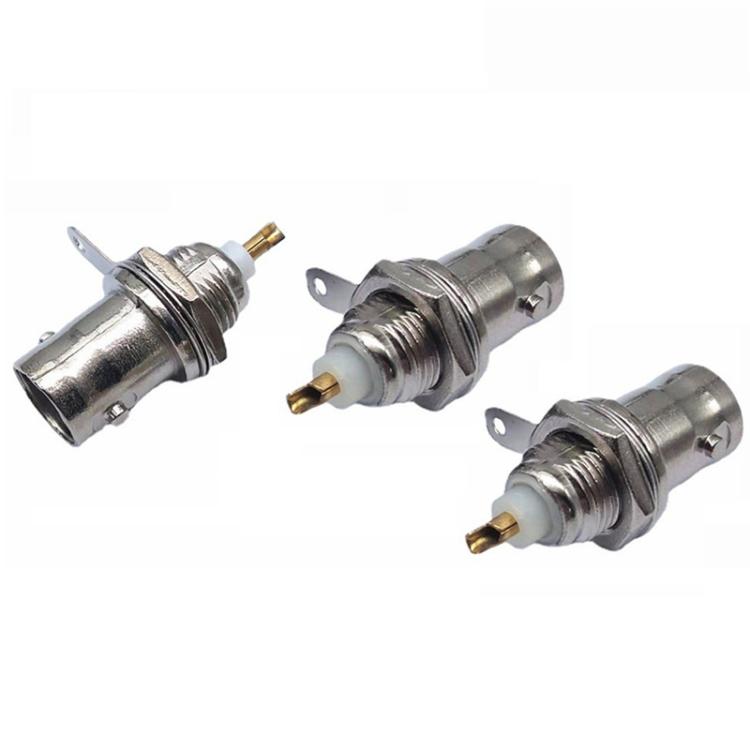 3pcs Gold-plated Copper Core BNC Female Socket Q9 Female 50KY Oscilloscope Socket - Silver