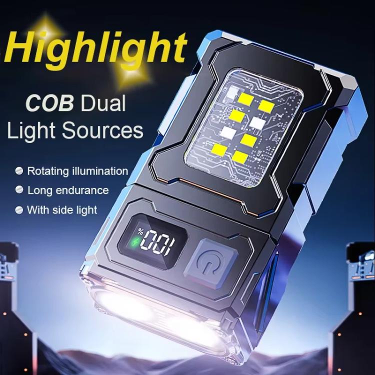 E-SMARTER DC08 Super Bright Floodlight Side Light Rechargeable Mini Flashlight - Black