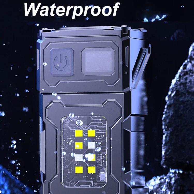 E-SMARTER DC08 Super Bright Floodlight Side Light Rechargeable Mini Flashlight - Black