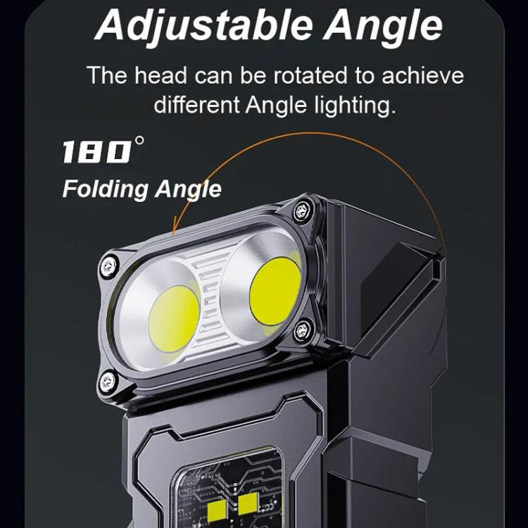 E-SMARTER DC08 Super Bright Floodlight Side Light Rechargeable Mini Flashlight - Black