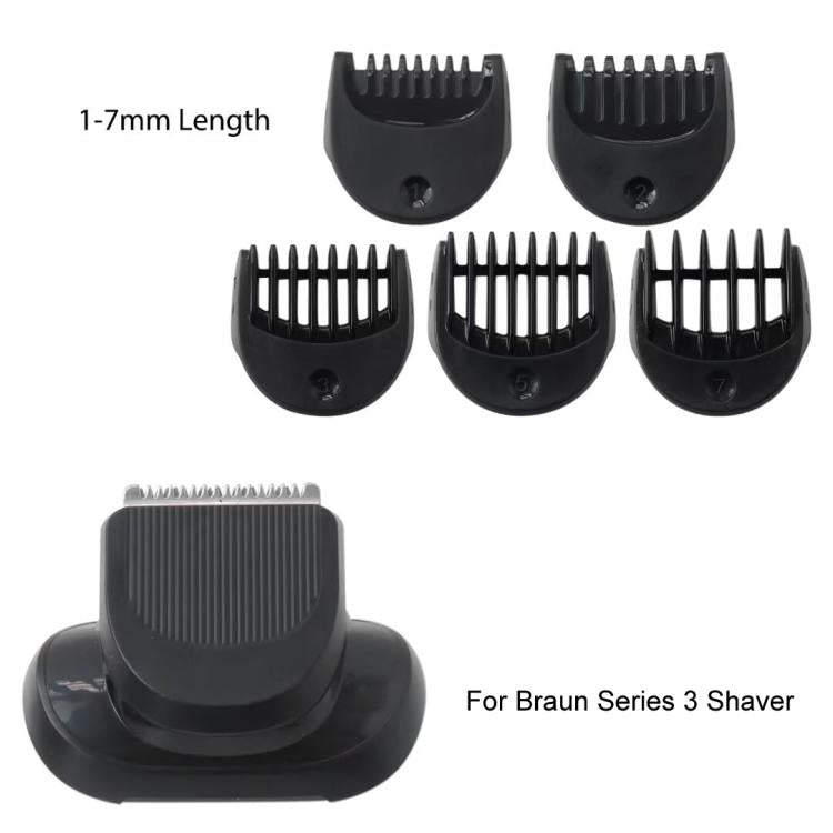 For Braun Series 3 Shaver Replacement Trimmer Attachment Kit with 5 Guiding Combs