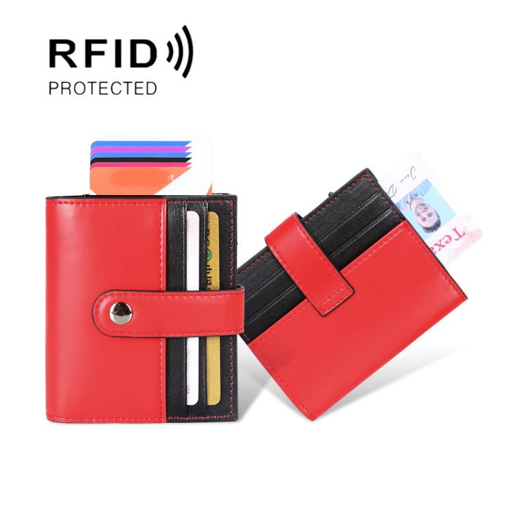 Pop-Up Aluminum Card Case RFID Blocking Metal Card Holder Wallet For Men and Women