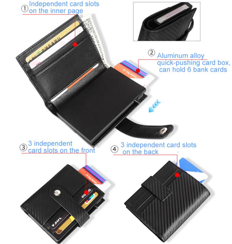 Pop-Up Aluminum Card Case RFID Blocking Metal Card Holder Wallet For Men and Women