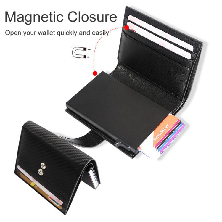 Pop-Up Aluminum Card Case RFID Blocking Metal Card Holder Wallet For Men and Women