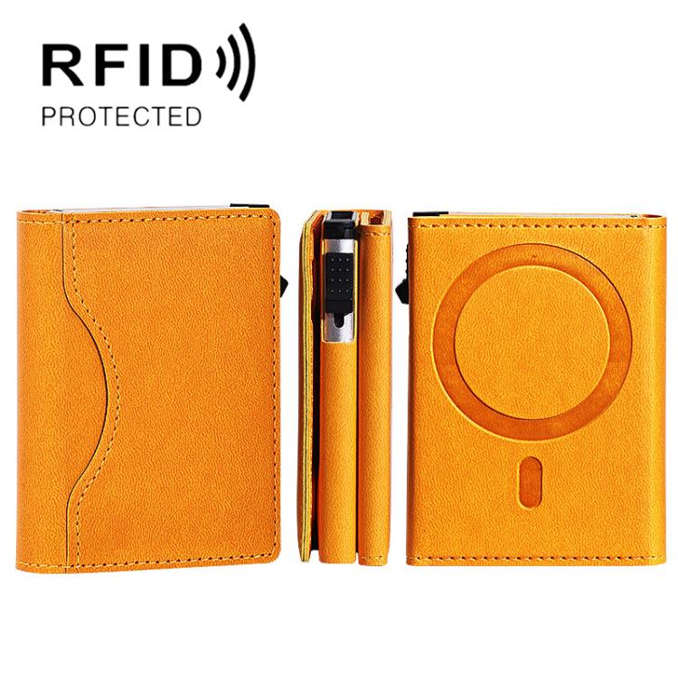One-Click Pop-Up RFID Blocking Card Holder Magnetic Phone Wallet for MagSafe iPhones