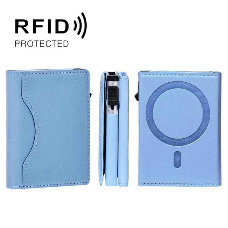 One-Click Pop-Up RFID Blocking Card Holder Magnetic Phone Wallet for MagSafe iPhones