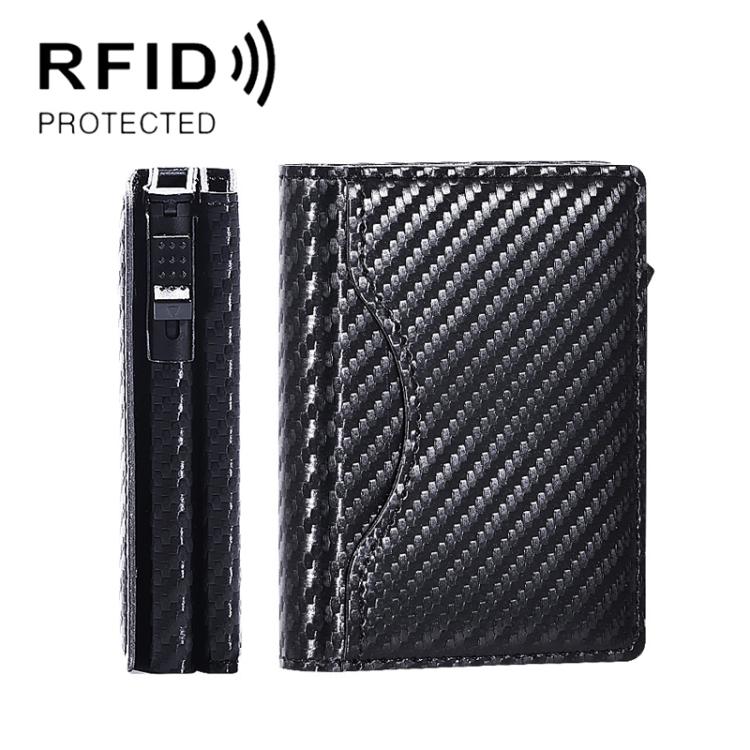 One-Click Pop-Up RFID Blocking Card Holder Magnetic Phone Wallet for MagSafe iPhones