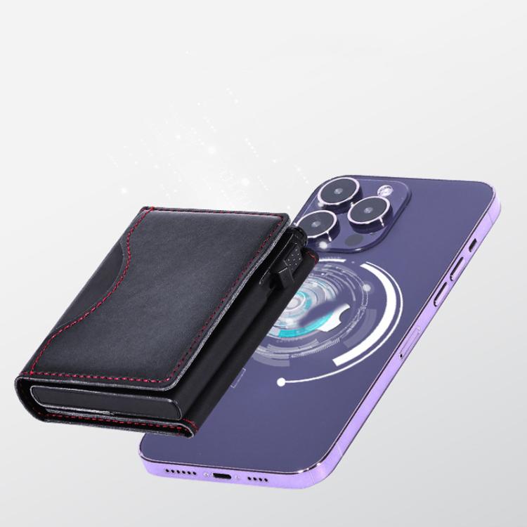 One-Click Pop-Up RFID Blocking Card Holder Magnetic Phone Wallet for MagSafe iPhones