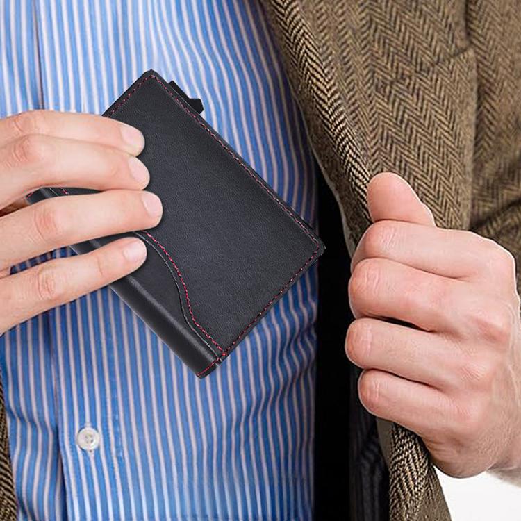 One-Click Pop-Up RFID Blocking Card Holder Magnetic Phone Wallet for MagSafe iPhones