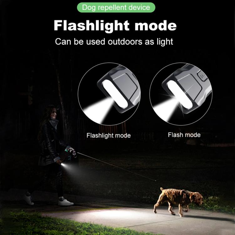P9 Dual Head Ultrasonic Dog Deterrent Rechargeable Anti-Bark Device with Color Screen, LED Tail Light - Black