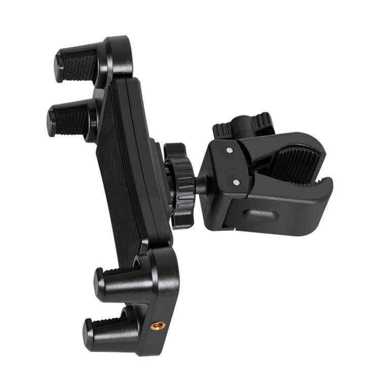 360-degree Rotation Tablet Phone Holder Adjustable Clamp Multifunctional Adapter Clip - Black