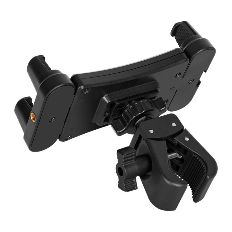 360-degree Rotation Tablet Phone Holder Adjustable Clamp Multifunctional Adapter Clip - Black