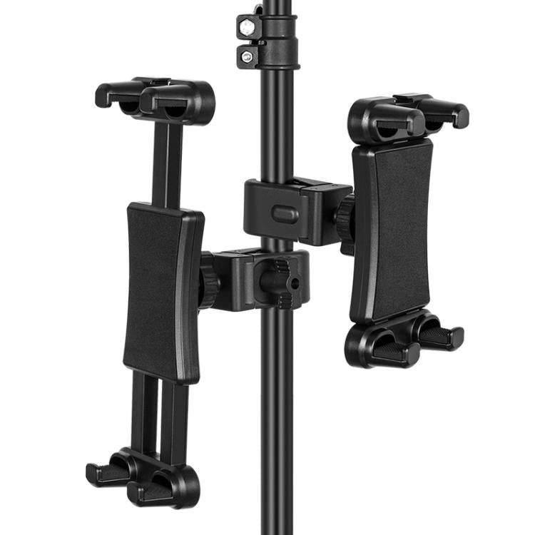 360-degree Rotation Tablet Phone Holder Adjustable Clamp Multifunctional Adapter Clip - Black