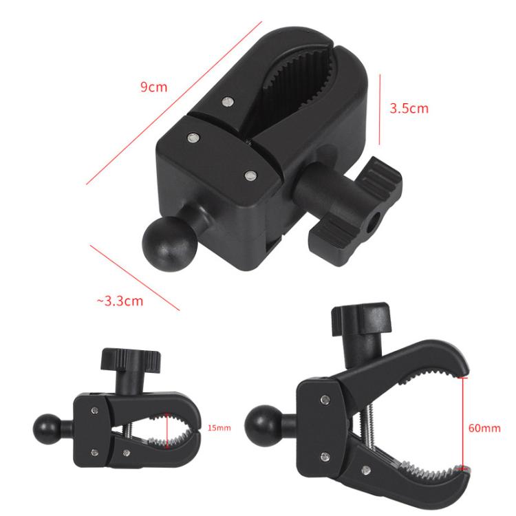360-degree Rotation Tablet Phone Holder Adjustable Clamp Multifunctional Adapter Clip - Black
