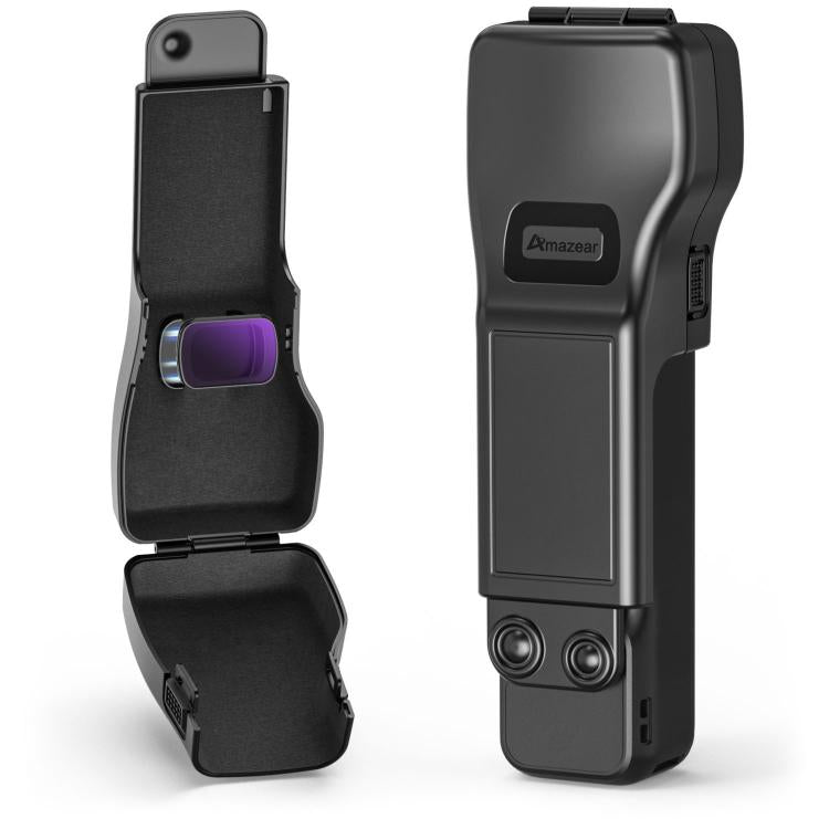 For DJI Osmo Pocket 3 Amazear Protective Case All-in-One Anti-Scratch Cover with Built-in Filter Slot - Black