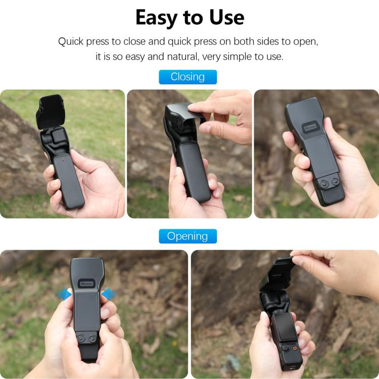 For DJI Osmo Pocket 3 Amazear Protective Case All-in-One Anti-Scratch Cover with Built-in Filter Slot - Black