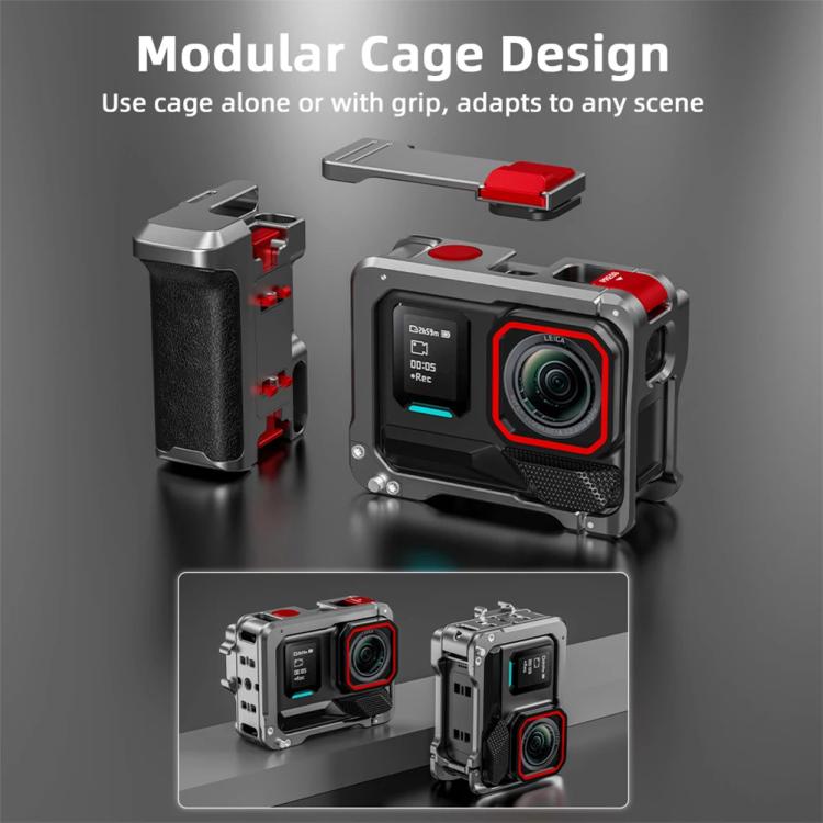 For Insta360 Ace Pro 2 / Ace Pro Flymile Xplorer Grip Kit Street Photography Handle Metal Cage Case - AC2013