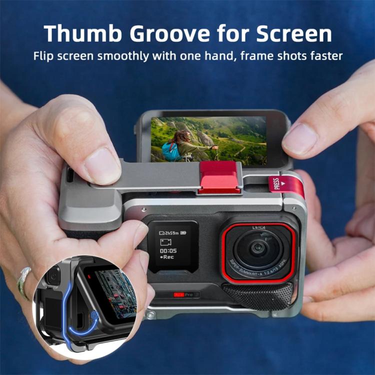 For Insta360 Ace Pro 2 / Ace Pro Flymile Xplorer Grip Kit Street Photography Handle Metal Cage Case - AC2013