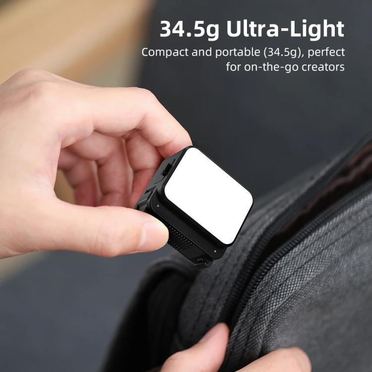 For DJI Action 5 Pro/ Action 4 Flymile 20 LEDs Magnetic Fill Light Rechargeable Video Light 3000K/4440K/8700K Adjustable - Black