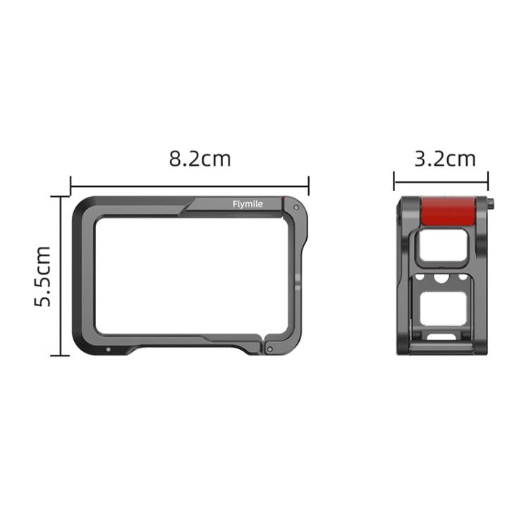 For DJI Action 5 Pro/Action 4/Action 3 Flymile Aluminum Alloy Camera Cage Protective Metal Frame - Metal Color
