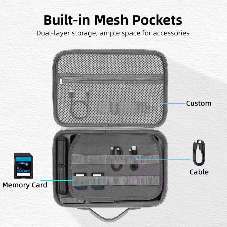 For Insta360 X5 Flymile All-in-One Storage Shoulder Bag Durable PU + Lycra Material Carrying Case - Gray