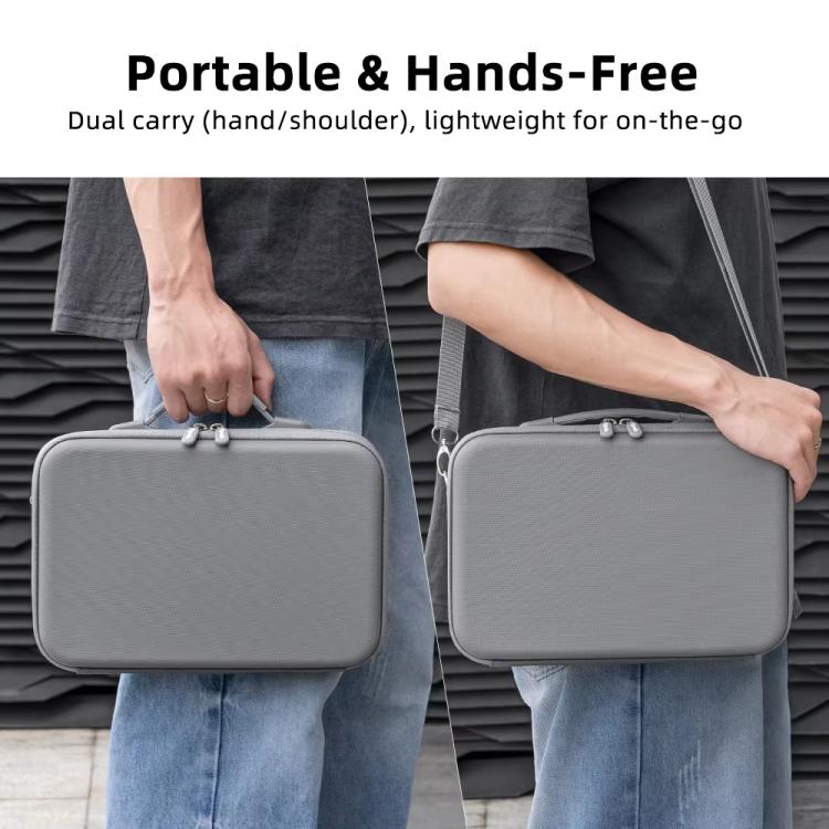 For Insta360 X5 Flymile All-in-One Storage Shoulder Bag Durable PU + Lycra Material Carrying Case - Gray