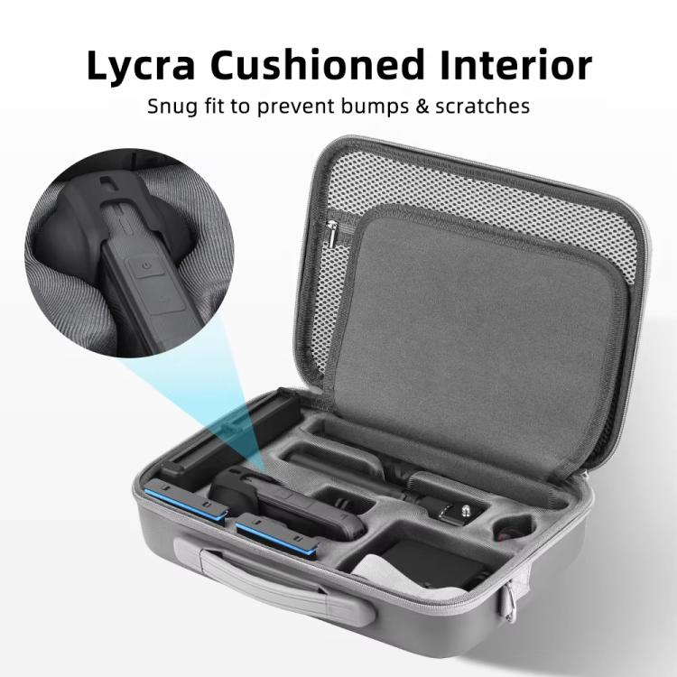 For Insta360 X5 Flymile All-in-One Storage Shoulder Bag Durable PU + Lycra Material Carrying Case - Gray