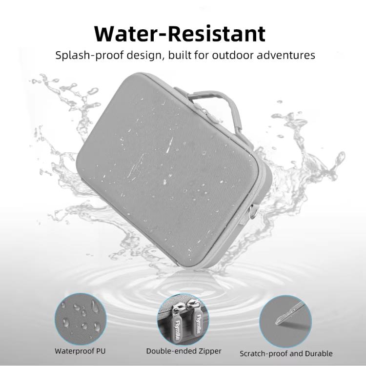 For Insta360 X5 Flymile All-in-One Storage Shoulder Bag Durable PU + Lycra Material Carrying Case - Gray