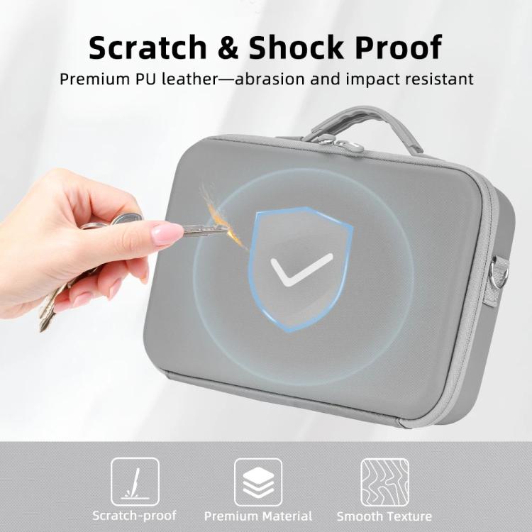 For Insta360 X5 Flymile All-in-One Storage Shoulder Bag Durable PU + Lycra Material Carrying Case - Gray