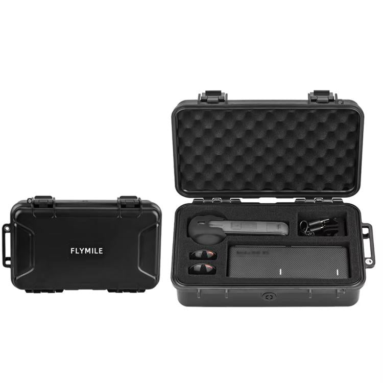 For Insta360 X5 Camera Flymile Portable Protective Hard Case Waterproof Shockproof Travel Carrying Storage Box - Black