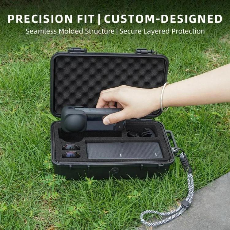 For Insta360 X5 Camera Flymile Portable Protective Hard Case Waterproof Shockproof Travel Carrying Storage Box - Black