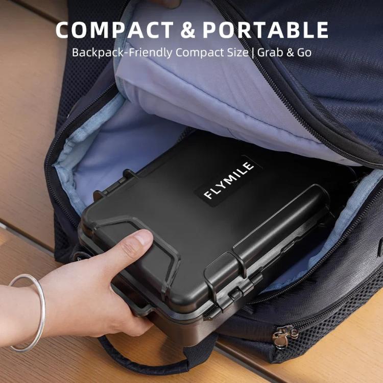 For Insta360 X5 Camera Flymile Portable Protective Hard Case Waterproof Shockproof Travel Carrying Storage Box - Black