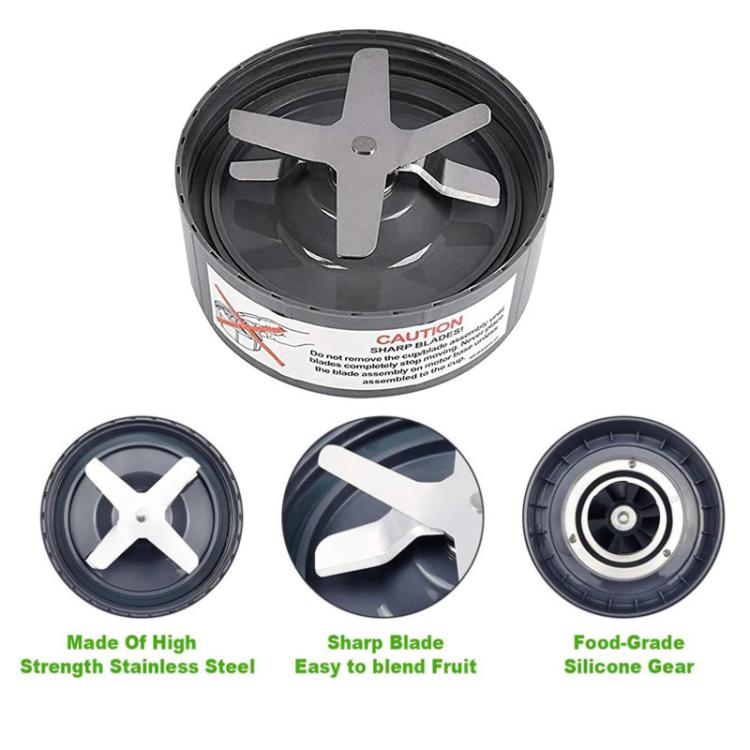 For NutriBullet 900W And 600W Blender Extractor Blade Replacement Parts - Gray Blue