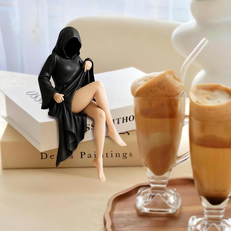 Halloween Black Robe Queen Bookshelf Statue Decorative Gift