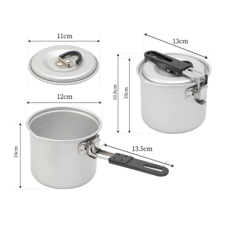 CLS 770ml Outdoor Camping Portable Single Pot Self-driving Folding Pot - White