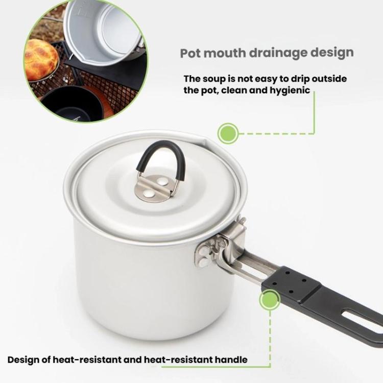 CLS 770ml Outdoor Camping Portable Single Pot Self-driving Folding Pot - White