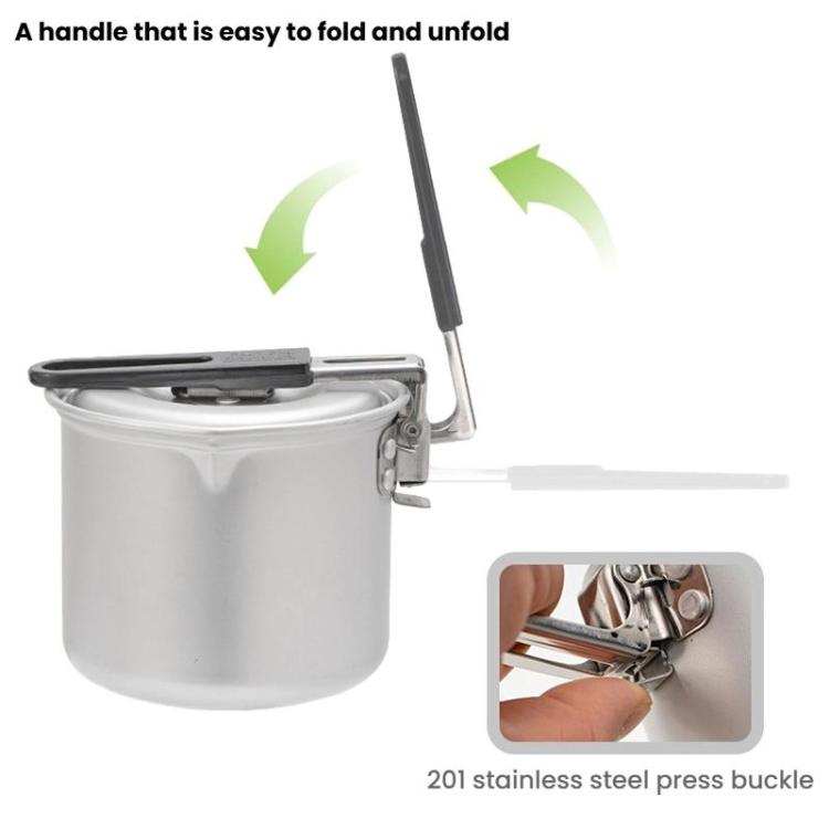 CLS 770ml Outdoor Camping Portable Single Pot Self-driving Folding Pot - White