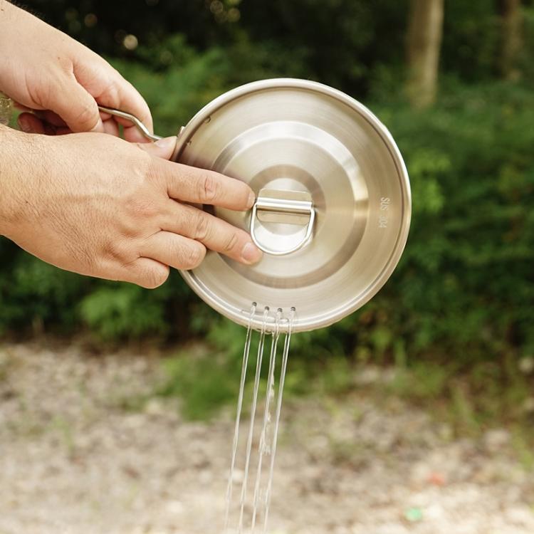 CLS Dual-ear 3000ml 16cm Heightened Outdoor Pots 304 Stainless Steel Outdoor Cooking Kettles