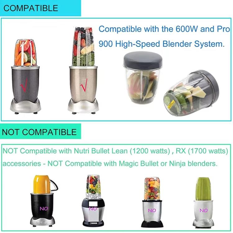 Replacement Lid For Nutribullet 900W/600W Blender Cups Flat Top Lid