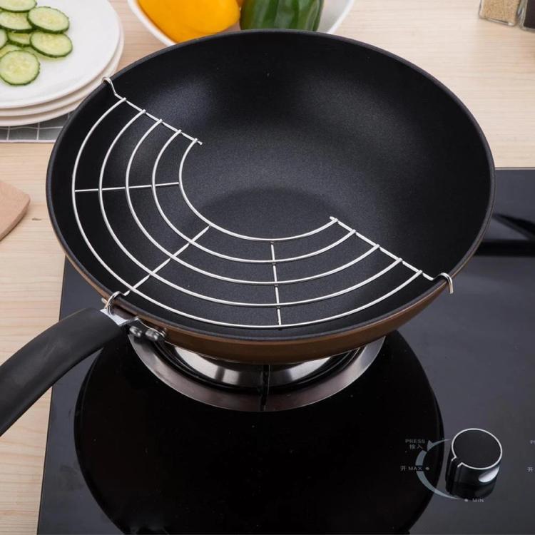 Stainless Steel Semi-circular Pot Edge Oil Drain Rack, Size: 26cm Thickness 3.0mm