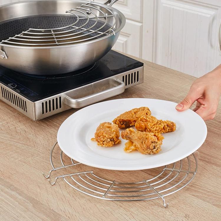 Stainless Steel Semi-circular Pot Edge Oil Drain Rack, Size: 32cm Thickness 3.0mm