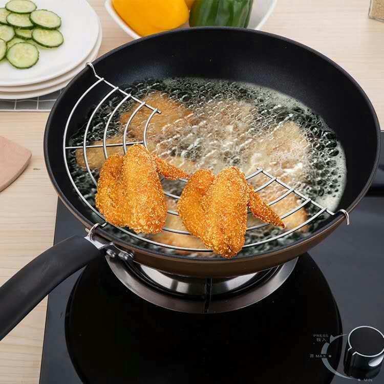 Stainless Steel Semi-circular Pot Edge Oil Drain Rack, Size: 32cm Thickness 3.0mm