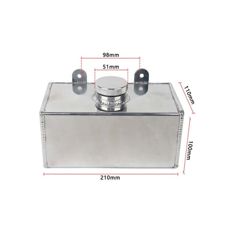 2L Car Modified Aluminum Alloy Auxiliary Water Tank Heat Dissipation Breathable Pot - Silver