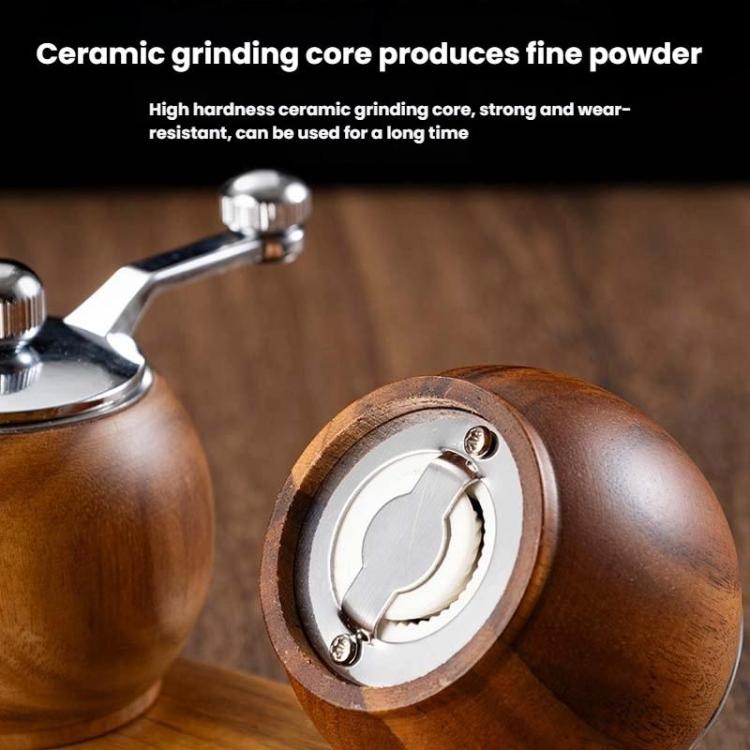 Double+Base Ball Pepper Mill Hand-Crank Mini Ceramic Core Multi-Purpose Grinder