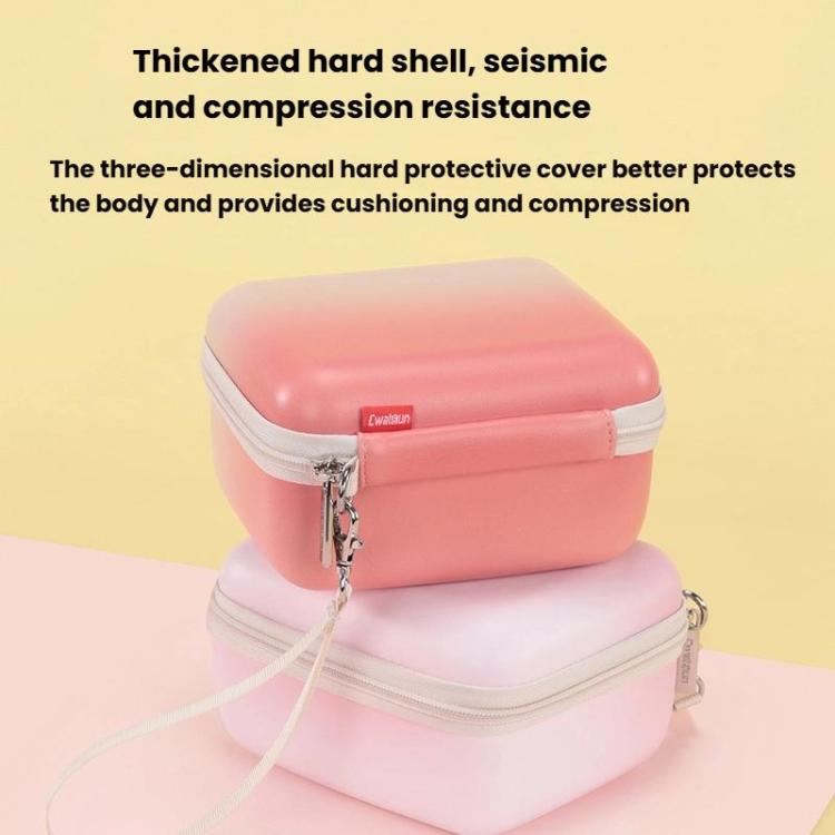 Cwatcun D218 Large Handheld Instant Camera Bag Portable Lightweight CCD Storage Bag - Gradient Pink