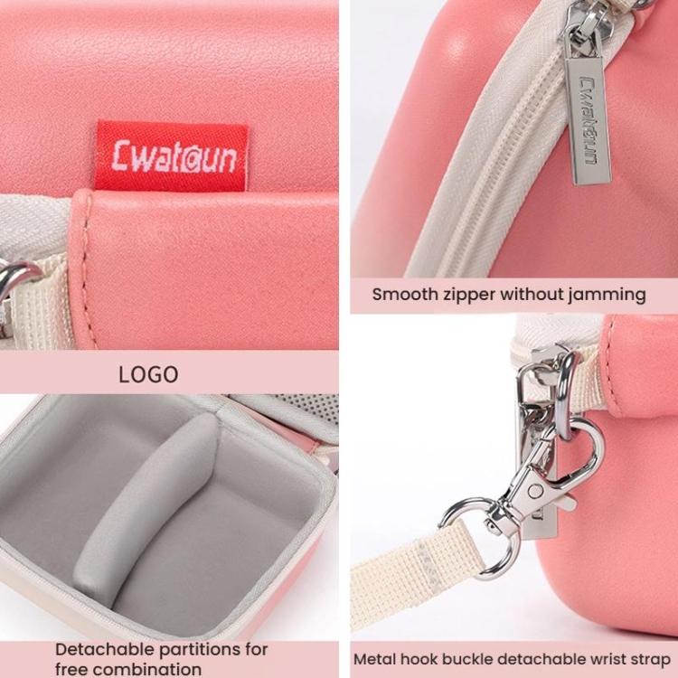 Cwatcun D218 Large Handheld Instant Camera Bag Portable Lightweight CCD Storage Bag - Gradient Pink
