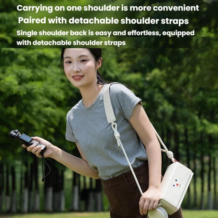 For DJI Pocket 3 Cwatcun D195 Medium Pocket Tripod Camera Bag Camera Accessories Shoulder Bag - White