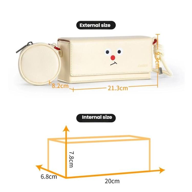 For DJI Pocket 3 Cwatcun D195 Medium Pocket Tripod Camera Bag Camera Accessories Shoulder Bag - White