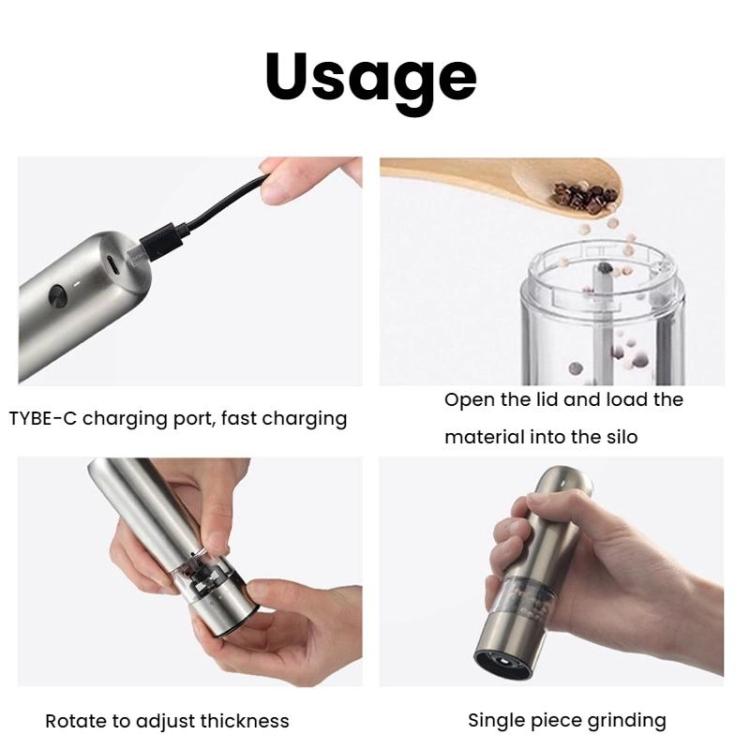 Portable Mini Electric Pepper Sea Salt Grinder - 569A